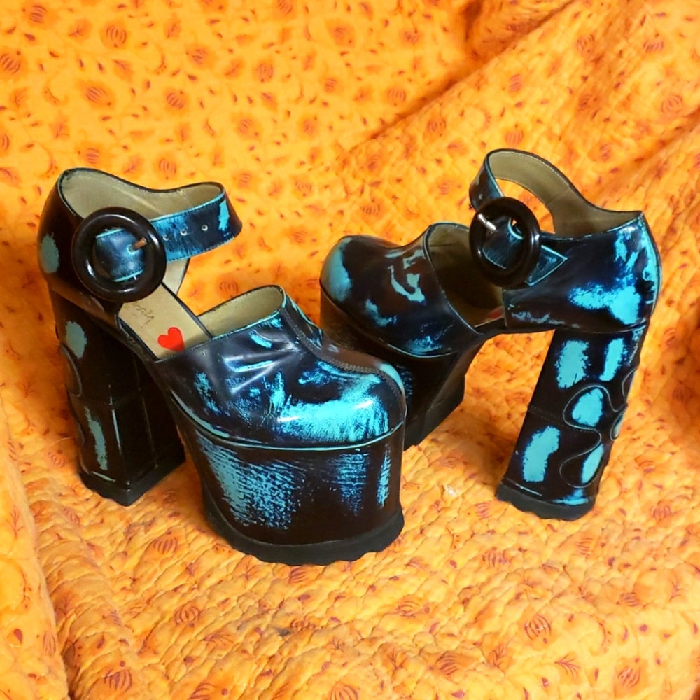 Vintage Luichiny Spain platform  Mary Janes 7